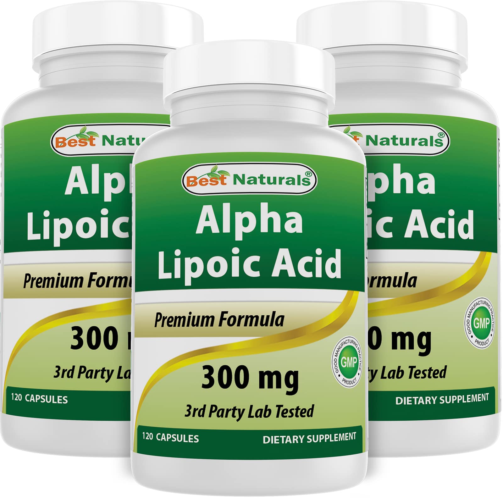 Best Naturals Alpha Lipoic Acid 300mg 120 Capsules front view