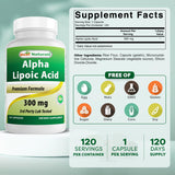 Best Naturals Alpha Lipoic Acid 300mg bottle side view