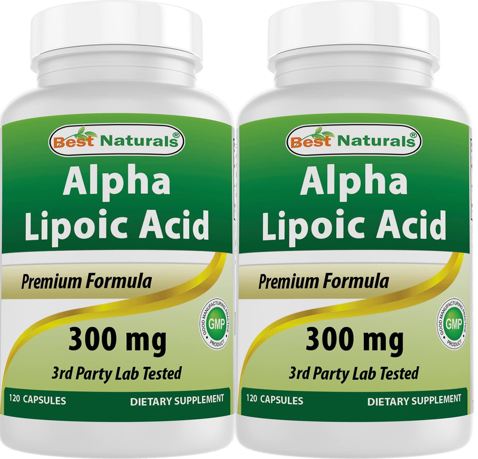 Best Naturals Alpha Lipoic Acid 300mg capsules front view