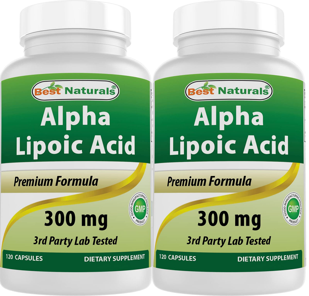 Best Naturals Alpha Lipoic Acid 300mg capsules front view