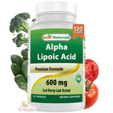 Best Naturals Alpha Lipoic Acid 600 mg bottle front view