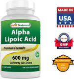Best Naturals Alpha Lipoic Acid 600mg capsules close-up