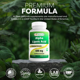 Best Naturals Alpha Lipoic Acid Capsules on a wooden table