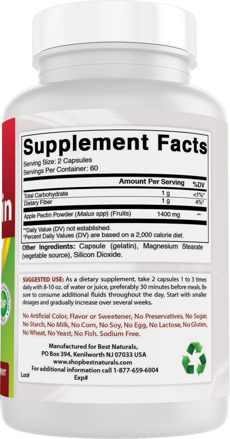 Best Naturals Apple Pectin capsule size comparison