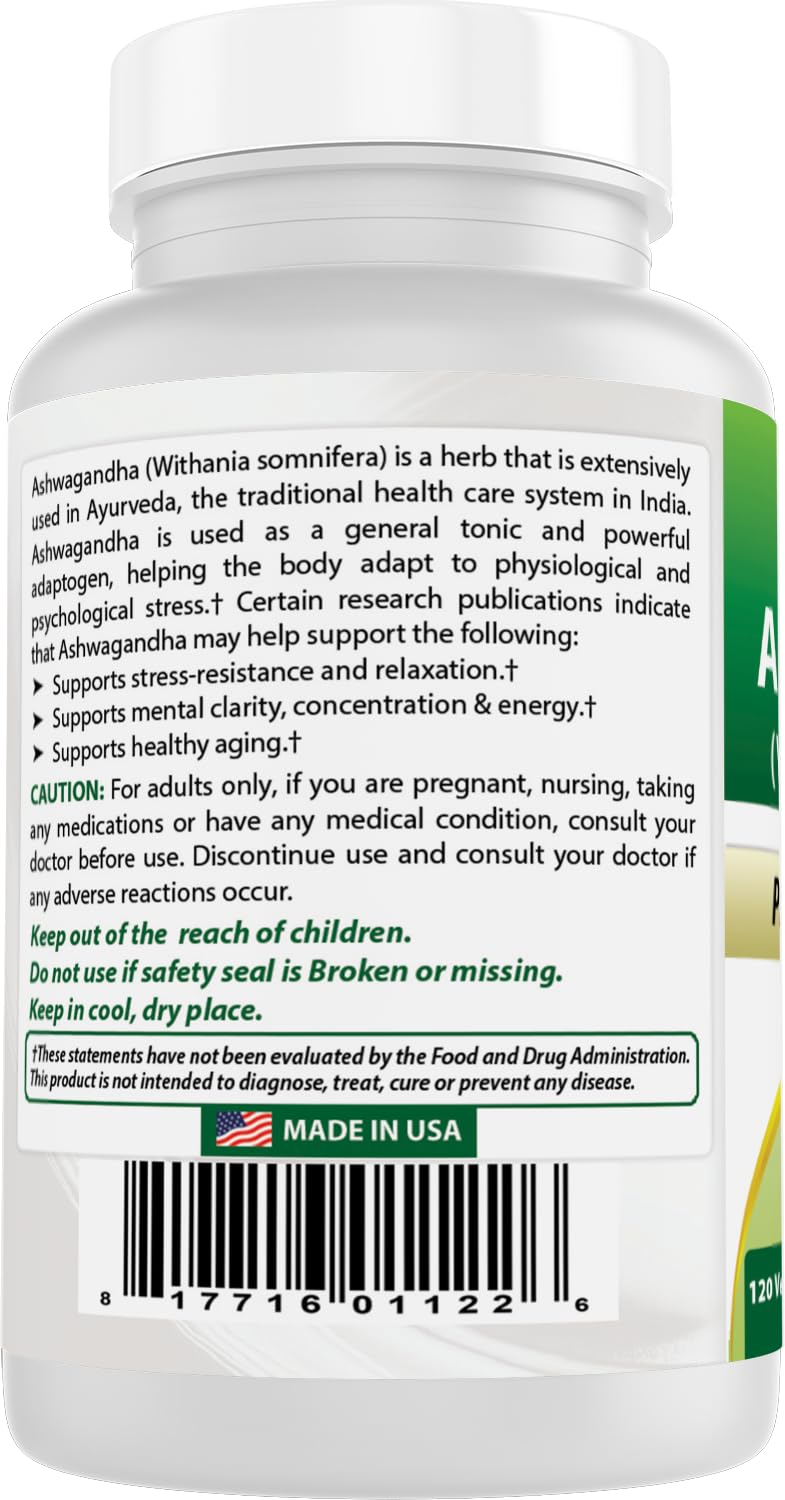 Best Naturals Ashwagandha 500 mg capsules in a hand