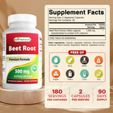 Best Naturals Beet Root Capsules 500mg bottle side view