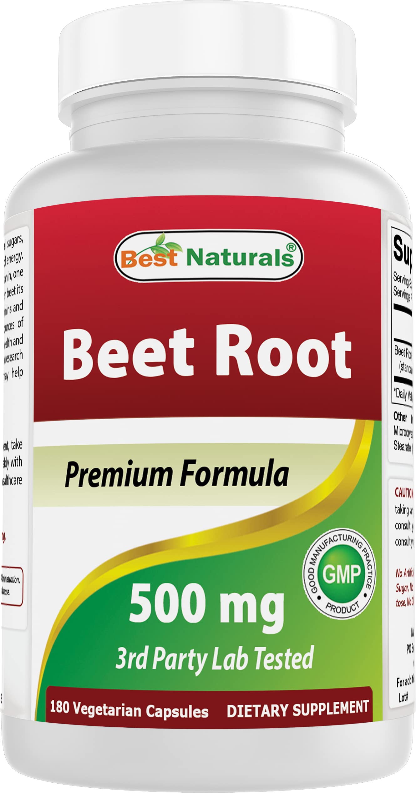 Best Naturals Beet Root Capsules 500mg front view