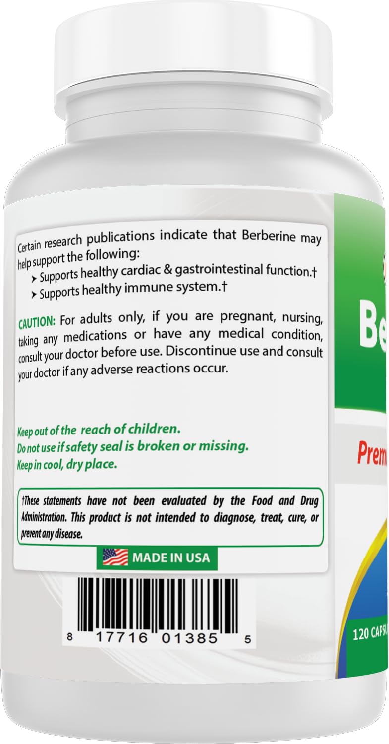 Best Naturals Berberine HCL 1000mg bottle in lifestyle setting