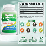 Best Naturals Berberine HCL 1000mg side view of bottle