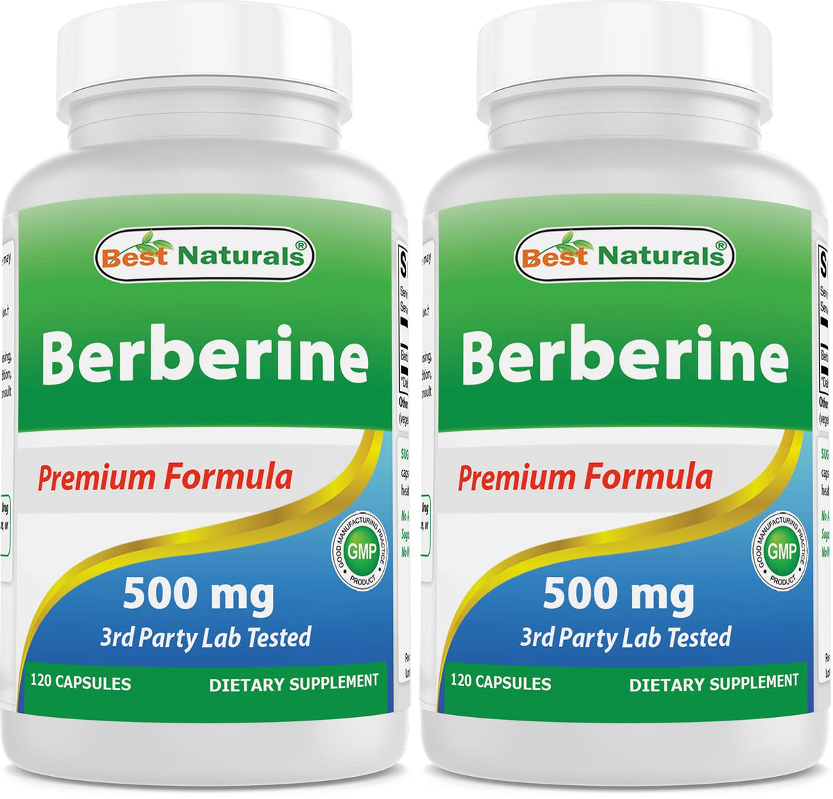 Best Naturals Berberine HCL 500mg Capsules front view