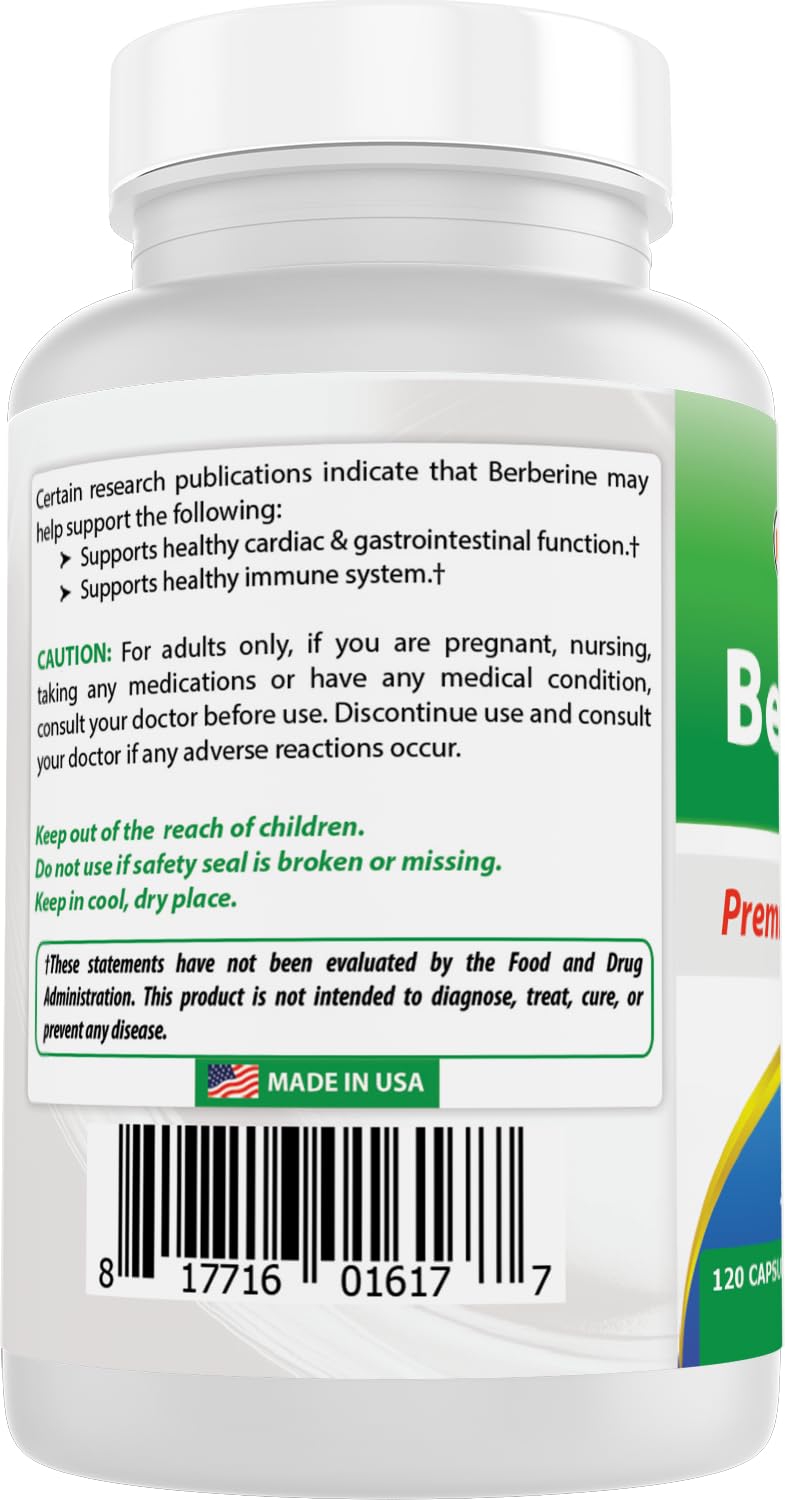 Best Naturals Berberine HCL 500mg Capsules in a lifestyle setting