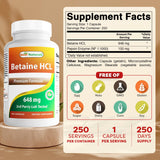 Best Naturals Betaine HCL Capsules 648mg side view