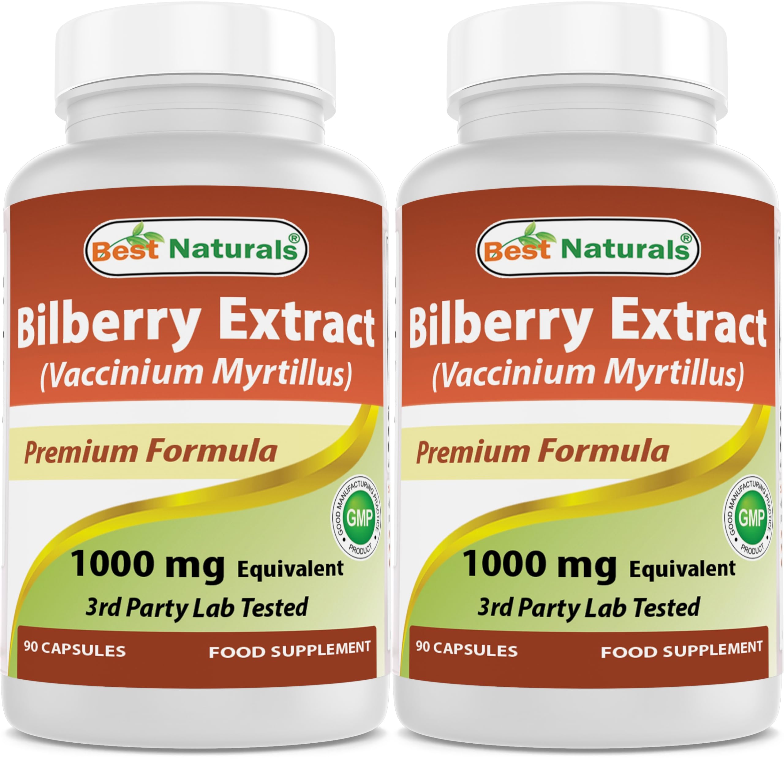 Best Naturals Bilberry Capsules 1000 mg front view