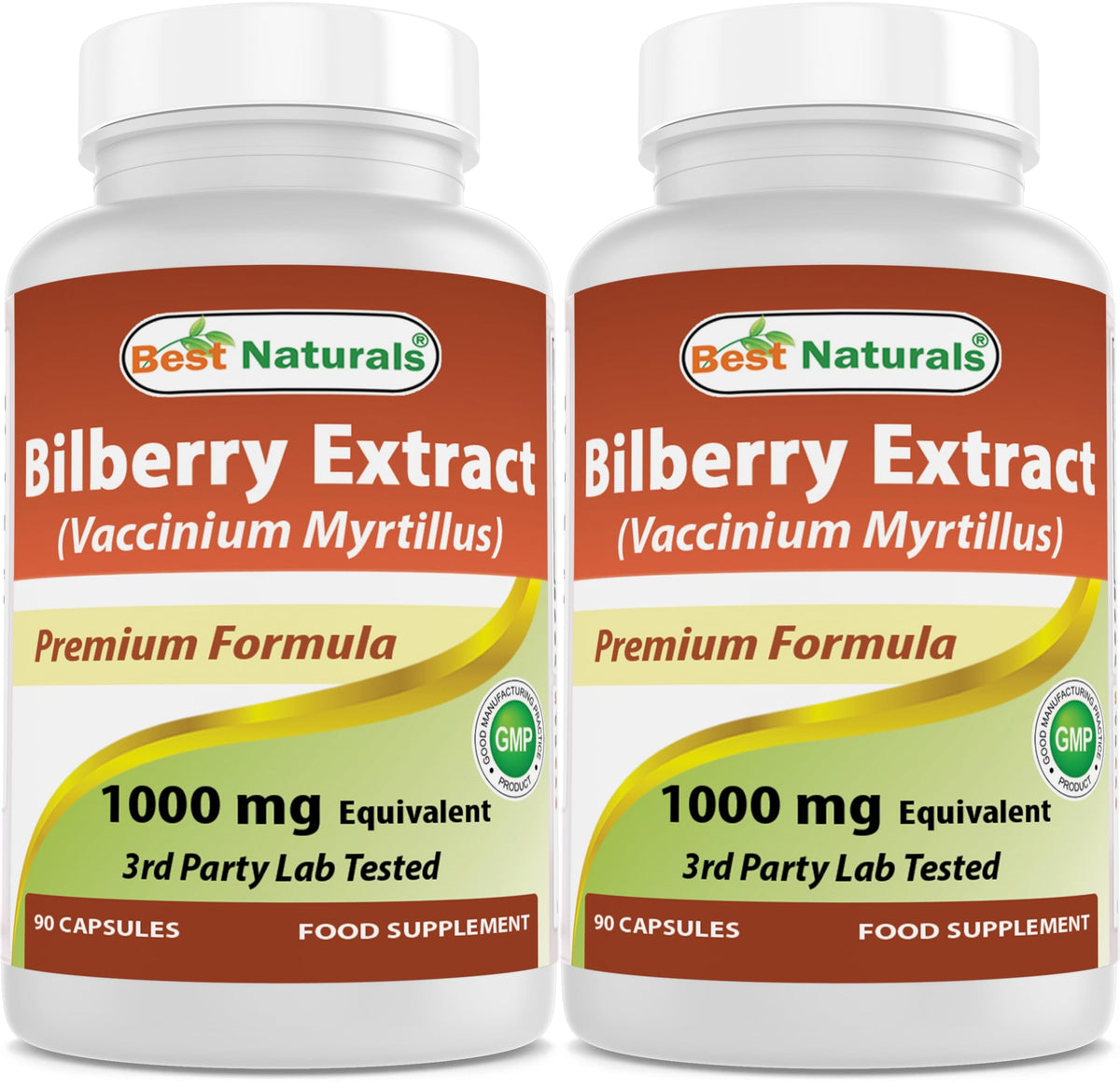 Best Naturals Bilberry Capsules 1000 mg front view