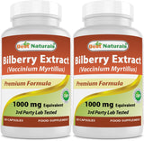 Best Naturals Bilberry Capsules 1000 mg front view