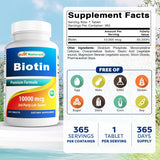 Best Naturals Biotin 10,000 mcg bottle side view