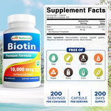 Best Naturals Biotin 10,000 mcg bottle side view