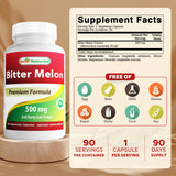 Best Naturals Bitter Melon Capsules 500mg side view showing label