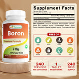 Best Naturals Boron Supplement 240 Tablets bottle side view
