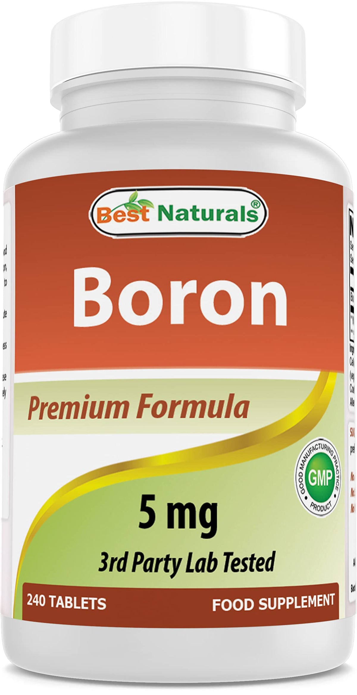 Best Naturals Boron Supplement 5mg 240 Tablets front view