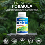 Best Naturals Broccoli Sprout Extract Capsules 1000mg on a wooden table