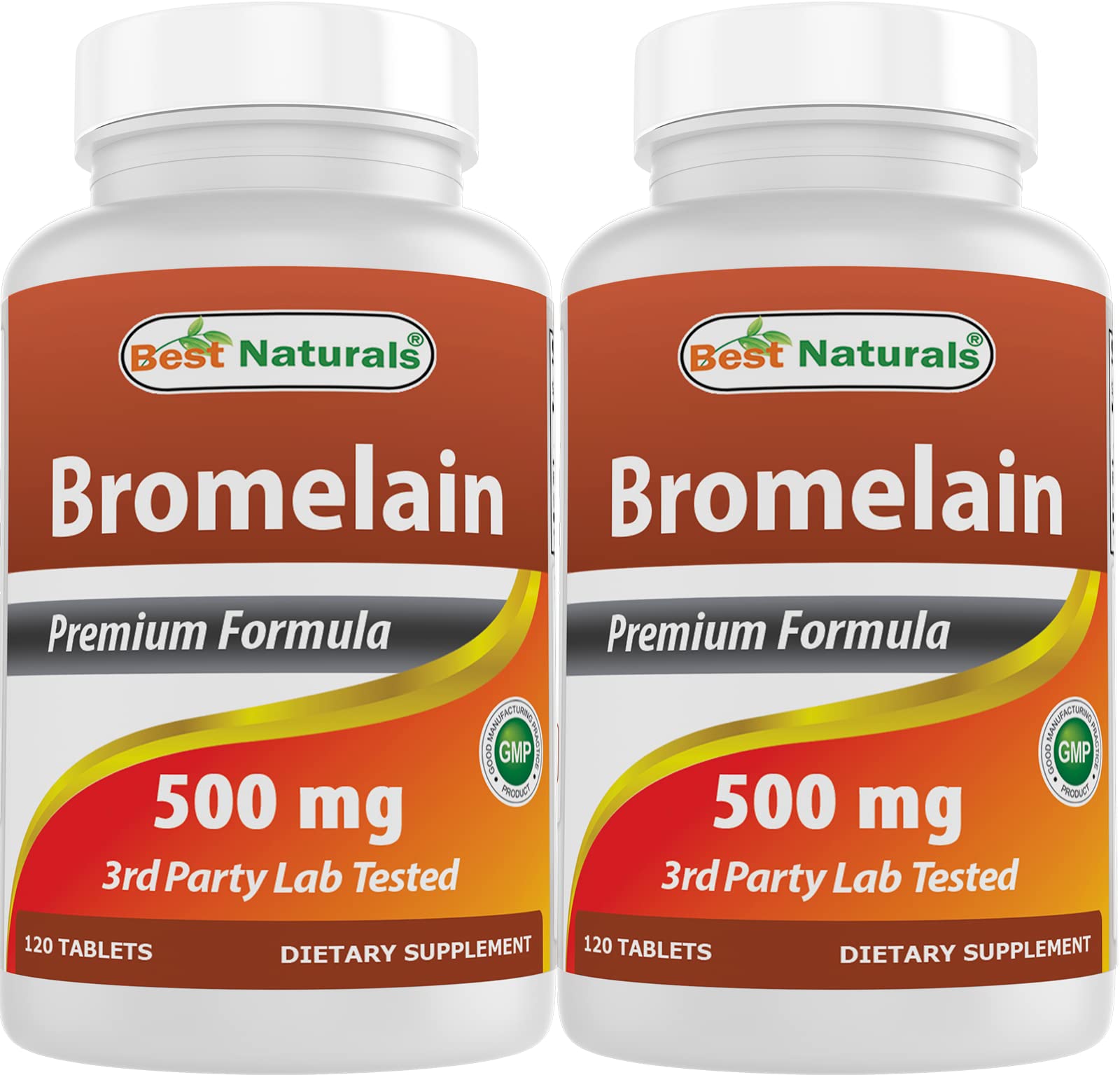 Best Naturals Bromelain Supplement 500mg front view