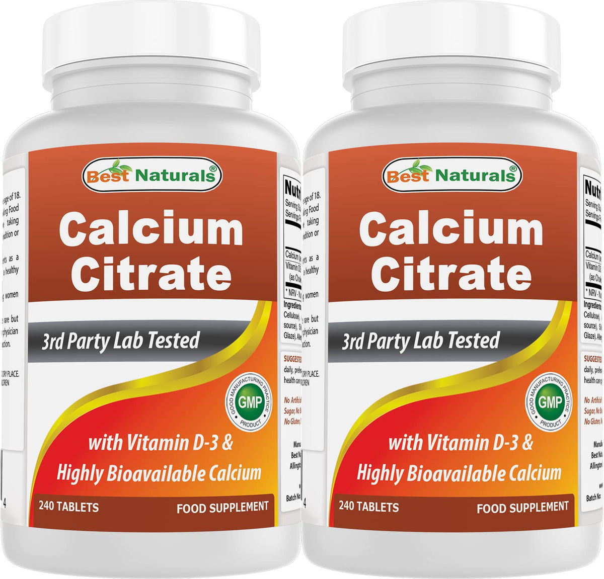 Best Naturals Calcium Citrate 240 Tablets front view
