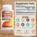Best Naturals Calcium Citrate bottle label detail