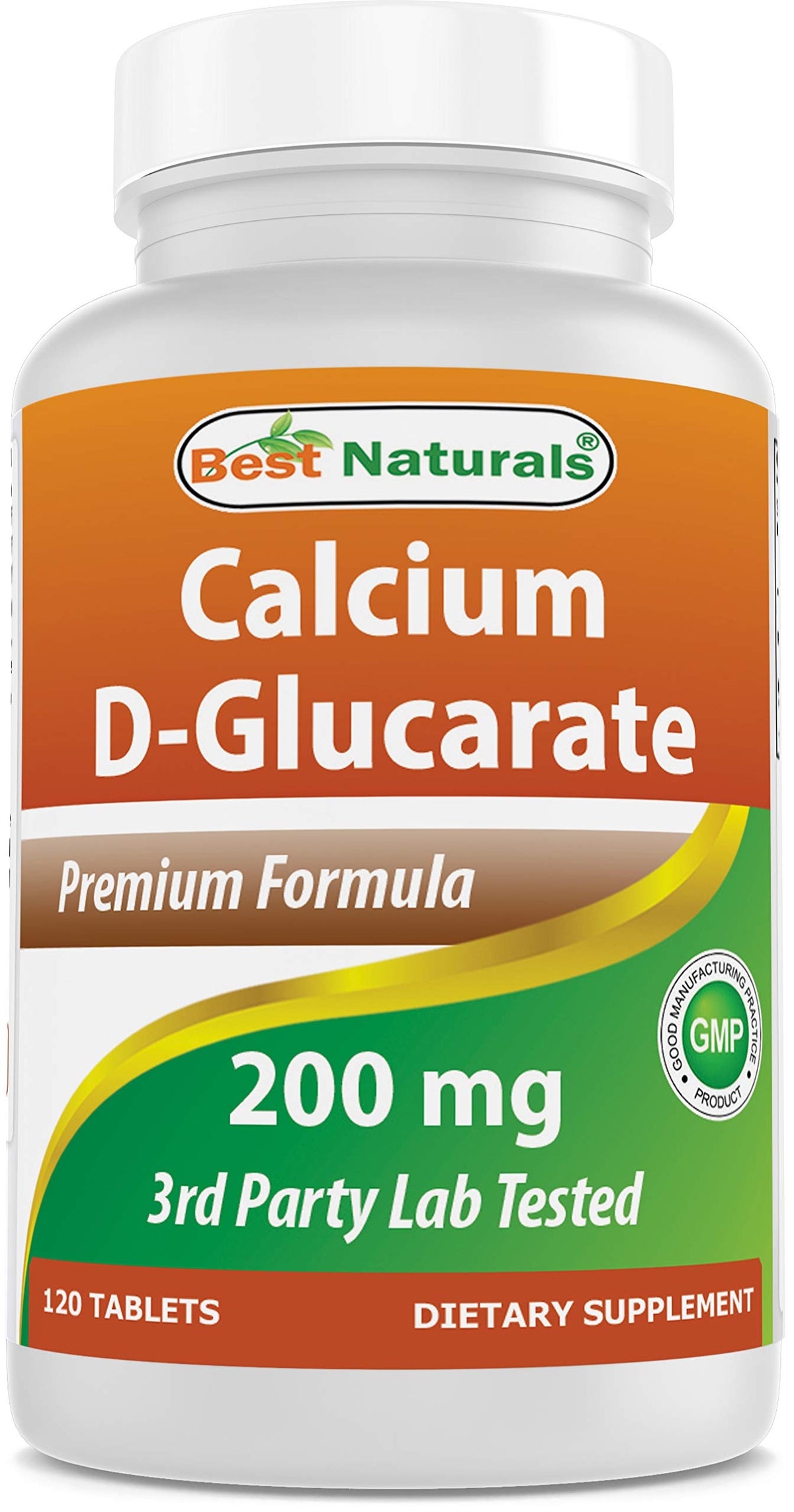 Best Naturals Calcium D-Glucarate 200mg 120 Tablets front view