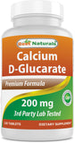 Best Naturals Calcium D-Glucarate 200mg 120 Tablets front view