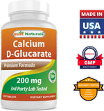 Best Naturals Calcium D-Glucarate with ingredients list on label