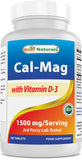 Best Naturals Calcium Magnesium Supplement 180 tablets front view
