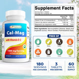 Best Naturals Calcium Magnesium Supplement bottle side view
