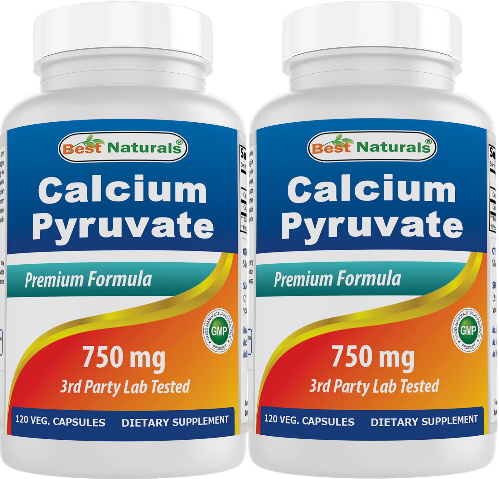 Best Naturals Calcium Pyruvate 750mg 120 Capsules front view