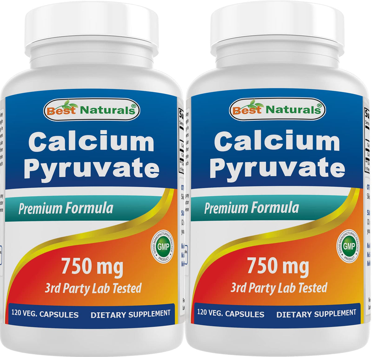 Best Naturals Calcium Pyruvate 750mg 120 Capsules front view