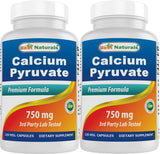 Best Naturals Calcium Pyruvate 750mg 120 Capsules front view