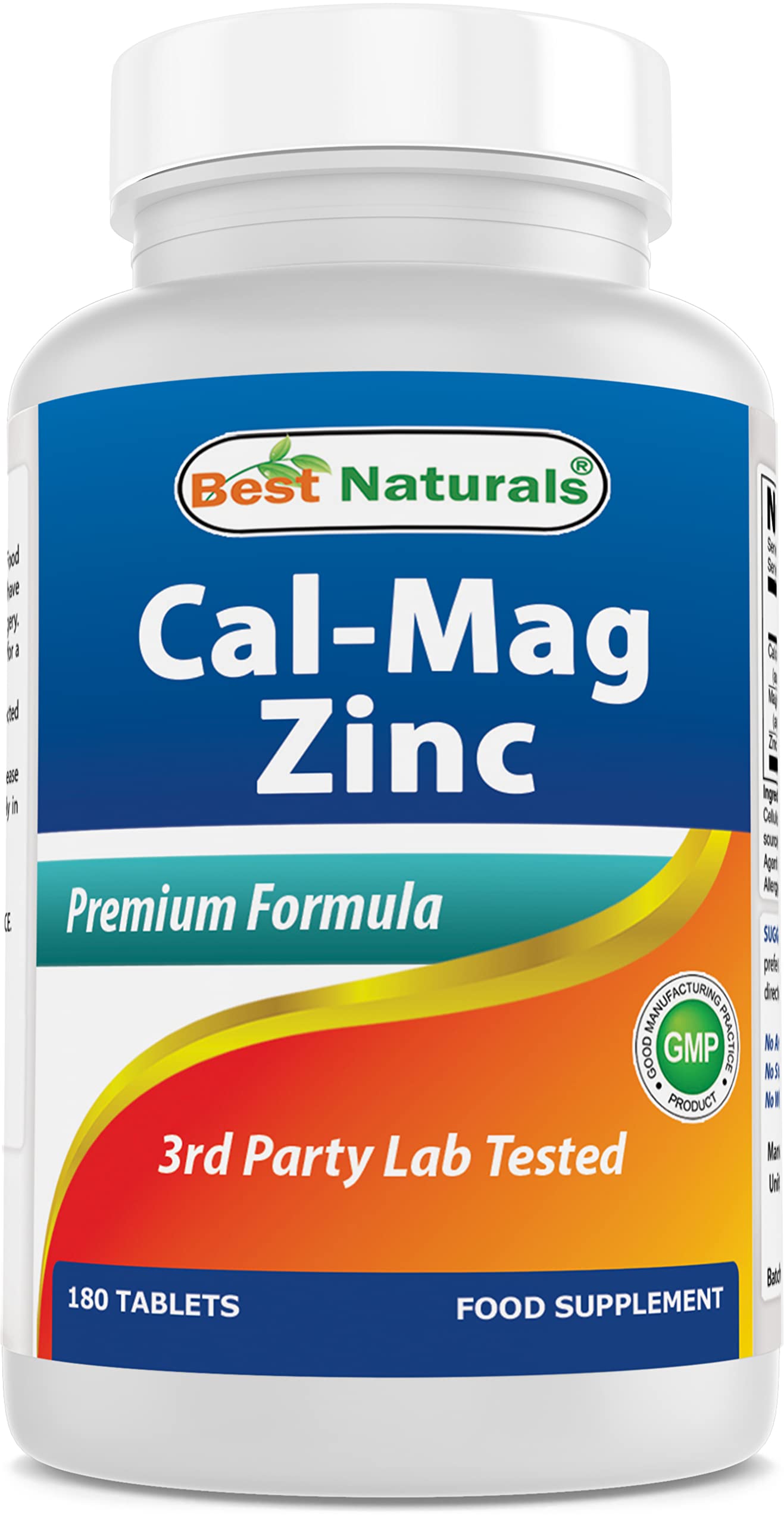Best Naturals Calcium Supplement 180 Tablets front view