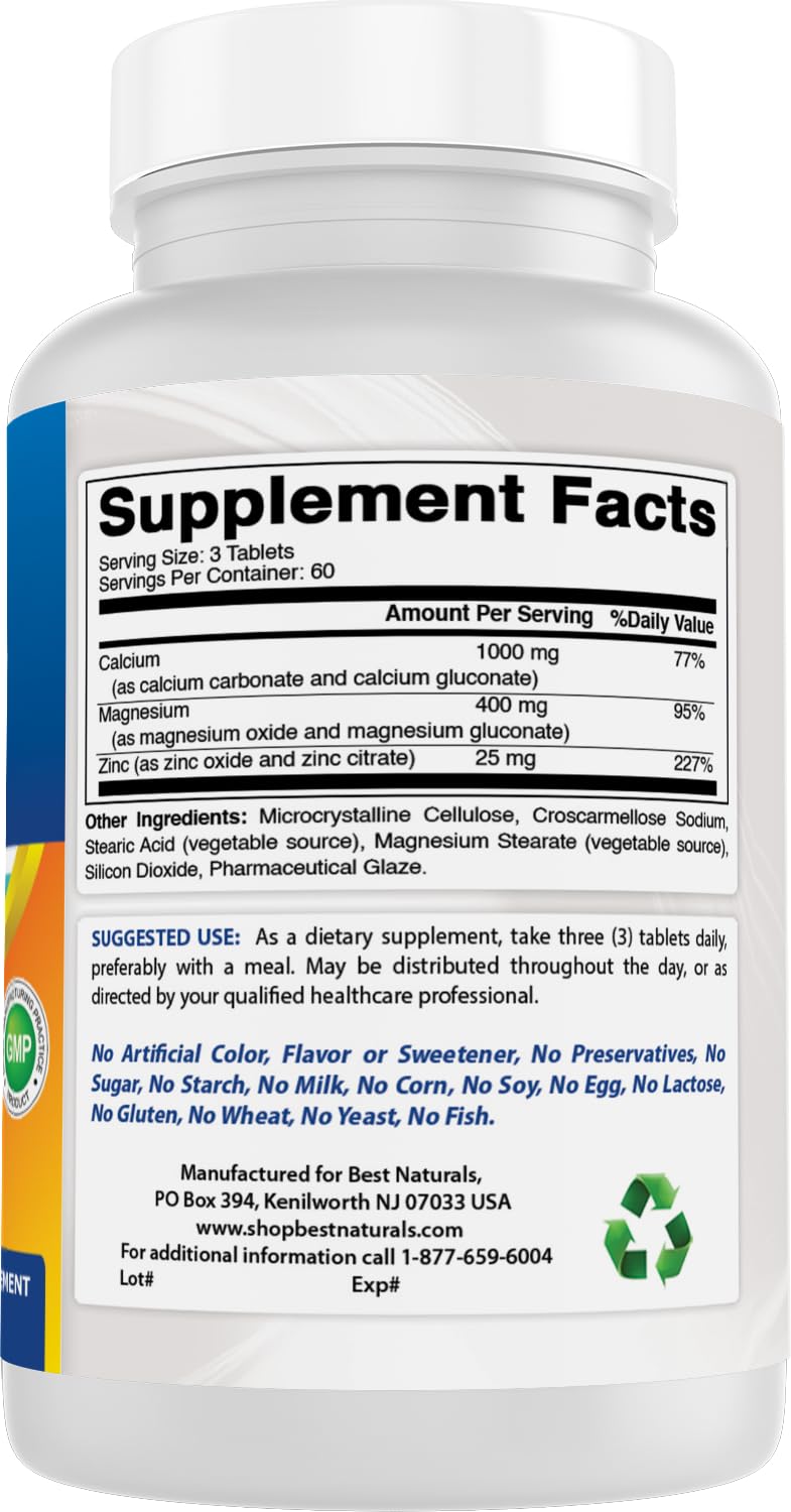 Best Naturals Calcium Supplement on a wooden table