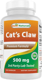 Best Naturals Cat's Claw 500mg Capsules bottle front view
