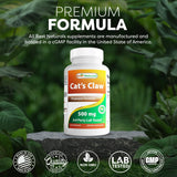 Best Naturals Cat's Claw 500mg Capsules on a wooden table