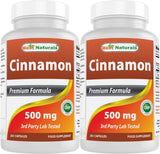 Best Naturals Cinnamon Capsules 500mg bottle front view