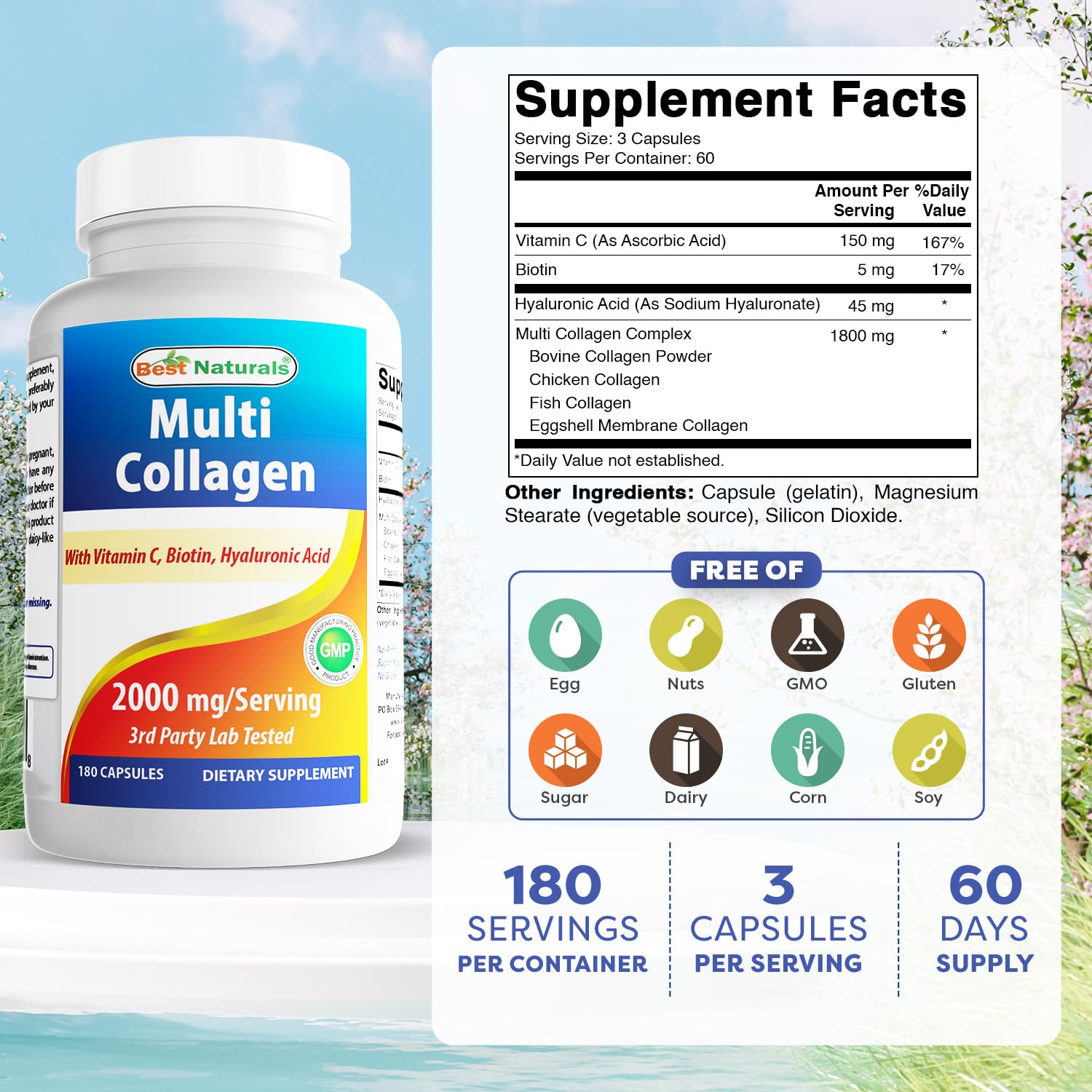 Best Naturals Collagen Supplement 180g capsule close-up