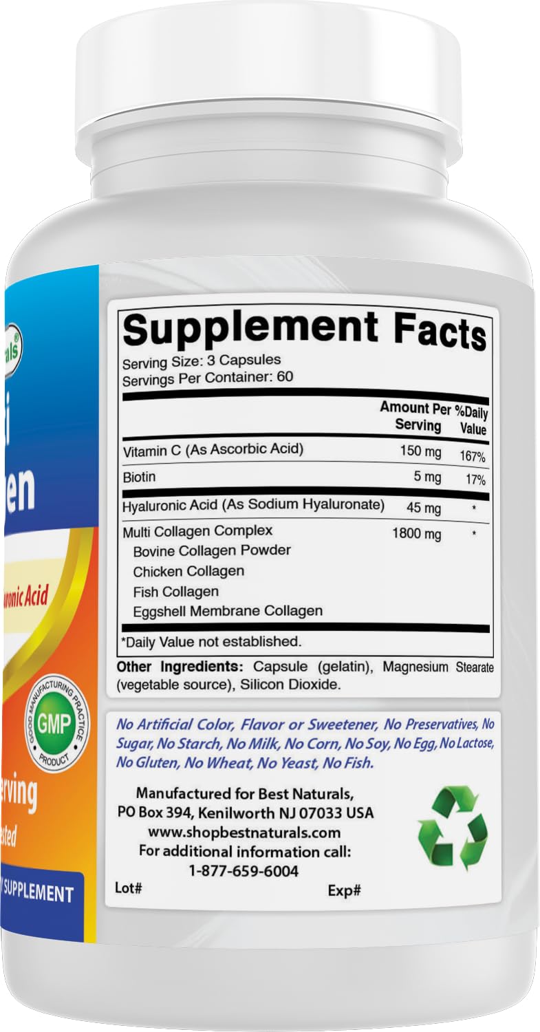 Best Naturals Collagen Supplement 180g on a wooden table