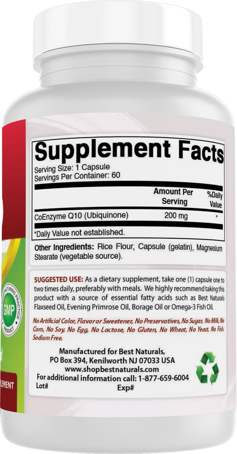 Best Naturals CoQ10 200mg capsules in hand