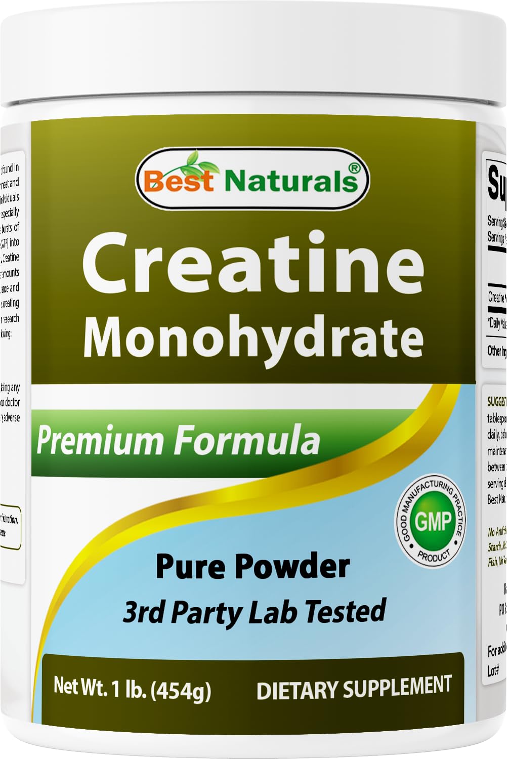 Best Naturals Creatine Monohydrate 454g front view