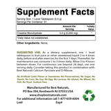Best Naturals Creatine Monohydrate 454g label close-up