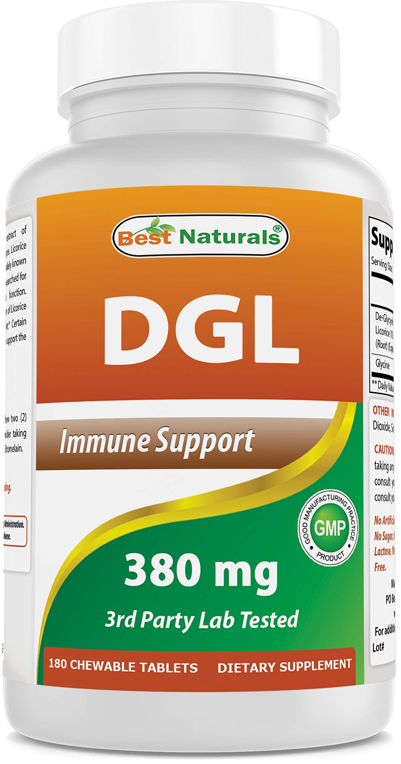 Best Naturals DGL Chewable Tablets 380mg front view