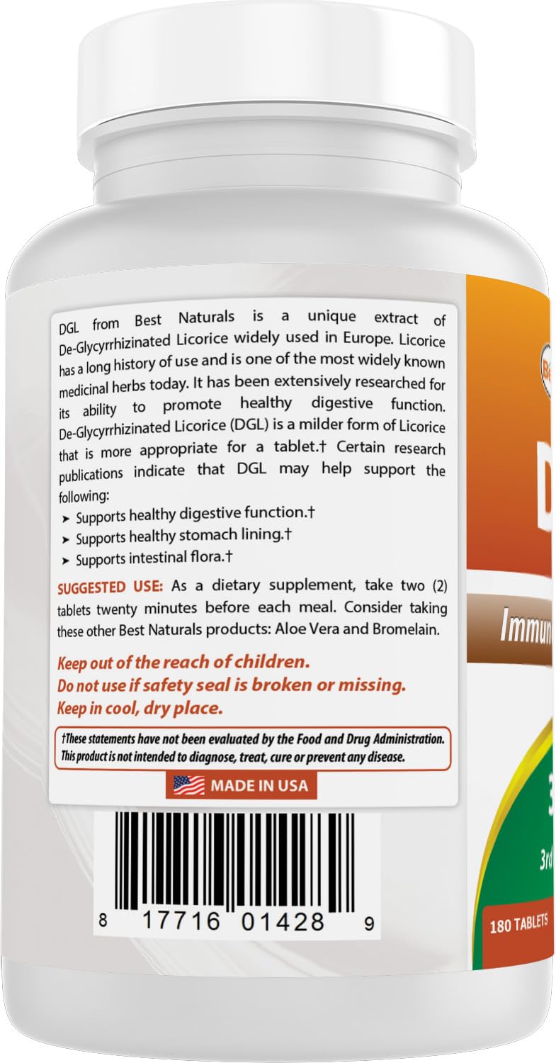 Best Naturals DGL Chewable Tablets with measuring spoon