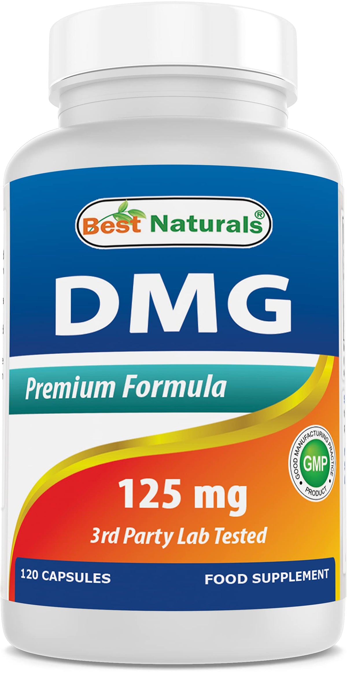 Best Naturals DMG Capsules 125mg front view of bottle