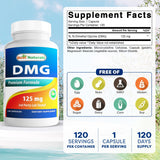 Best Naturals DMG Capsules 125mg side view showing label
